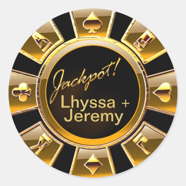 Adesivo Las Vegas Jackpot Casino Chip black/gold (Frente)