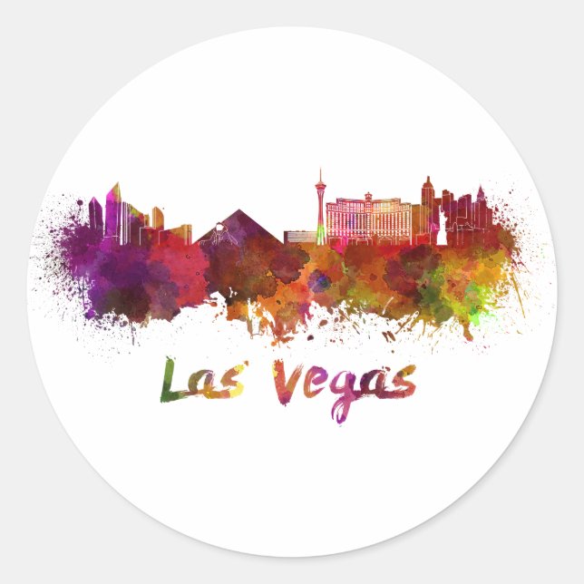 Adesivo Las Vegas skyline in watercolor (Frente)