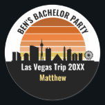 Adesivo Las Vegas Strip Sunset Custom Vacation<br><div class="desc">Cool custom Las Vegas skyline at sunset sticker for your family vacation or bachelor party trip to the city of lights. Gamble from sunrise to sundown in this city and remember it with this keepsake souvenir.</div>