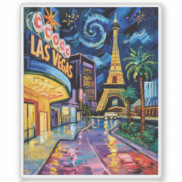 Adesivo Las Vegas Travel Van Gogh Style Casino Night City 