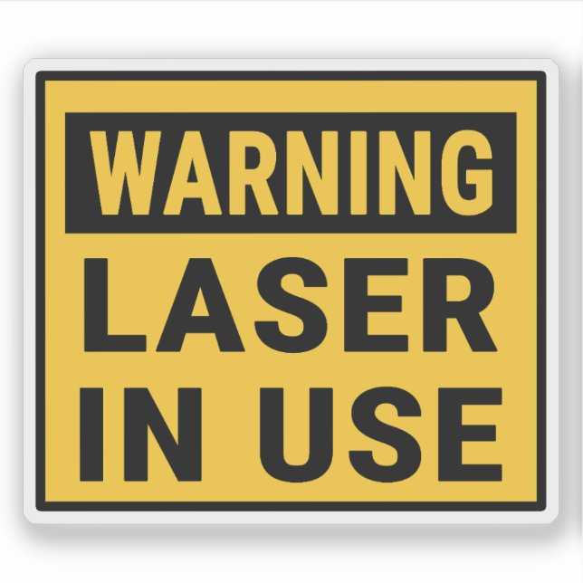 Adesivo Laser de aviso em uso (Frente)