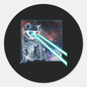 Adesivo Laser Olhos Espaço Gatinho Óculos 3D