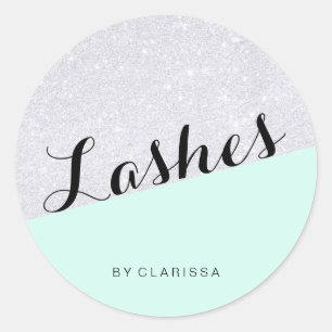 Adesivo Lasers verdes de hortelã prateada modernos e elega