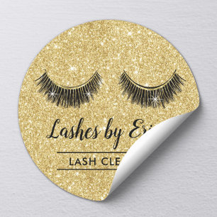 Adesivo Lash Cleaner Eyelash Extensões Douradas Glitter