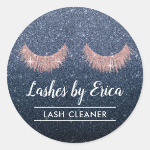 Adesivo Lash Cleaner Eyelash Extensões Marinho Glitter Azu