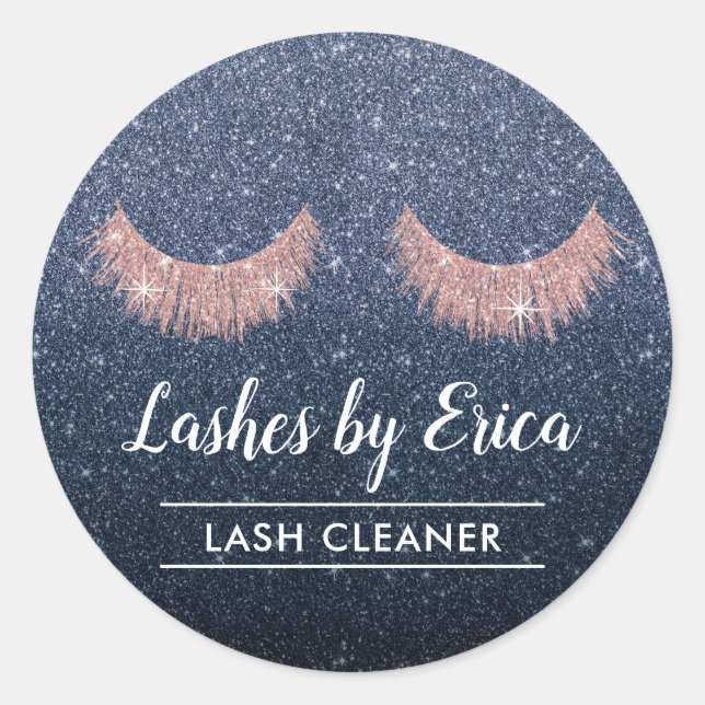 Adesivo Lash Cleaner Eyelash Extensões Marinho Glitter Azu (Frente)