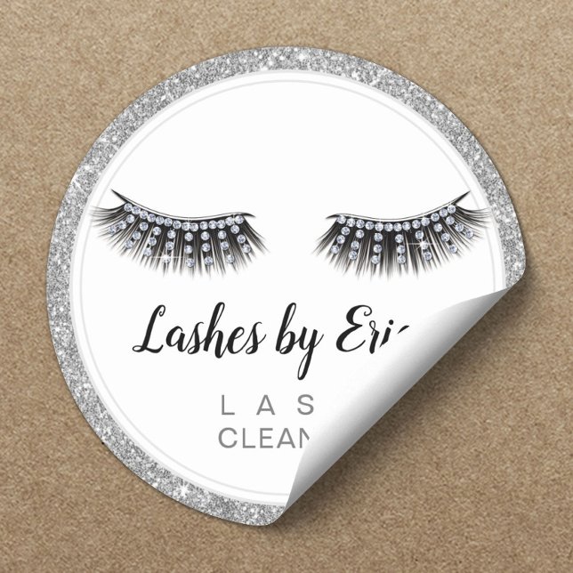 Adesivo Lash Cleaner Eyelash Extensões Silver Glitter (Criador carregado)