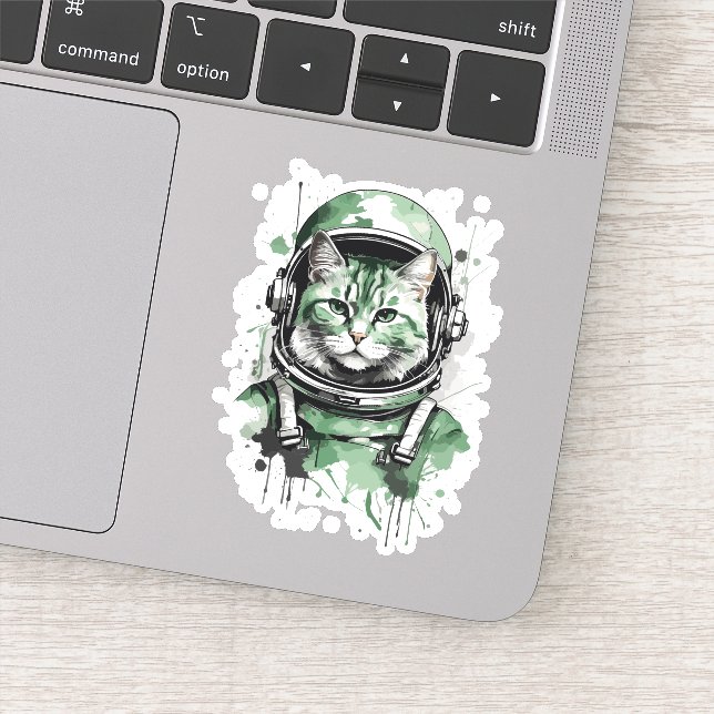 Adesivo Lash de Gato do Astronauta Verde (Detalhe)