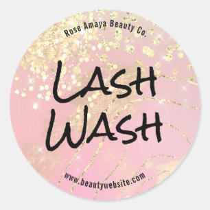 Adesivo Lash de Lash Dourado com Abstrato moderno