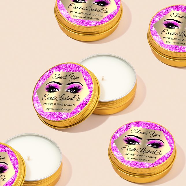 Adesivo Lash Obrigado A VOCÊ Levanta Lashes Dourados Rosa  (Criador carregado)