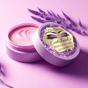 Adesivo Lash Packaging Makeup Artista Dourado Roxo Olhos