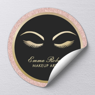Adesivo Lashes & Brow Makeup Artista Moderno Rosa Dourado 