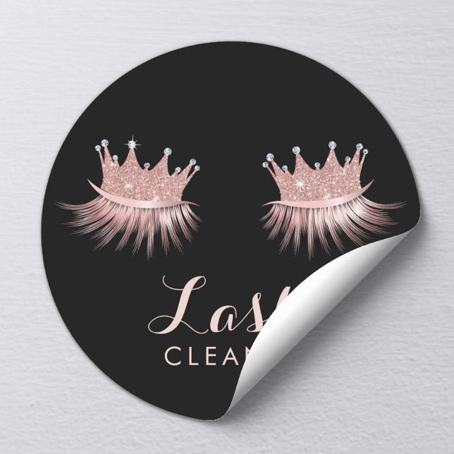 Adesivo Lashes Cleaner Rosa Dourado Crown Eyelash Diva (Criador carregado)