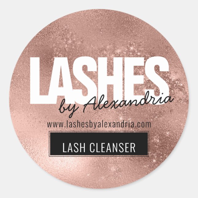 Adesivo Lashes Lash Cleaner Rosa Dourado Sparkle Glitter N (Frente)