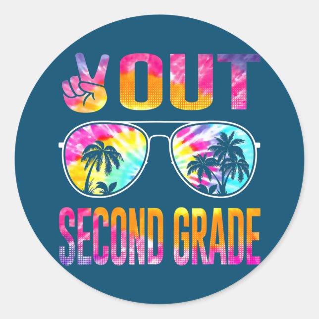 Adesivo Last Day Of School Peace Out Second 2nd Grade (Frente)