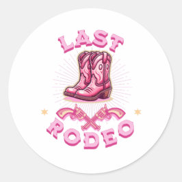 Adesivo last rodeo bachelorette party pink cowgirl