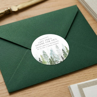 Adesivo Last Trail Pine Forest Camping Bachelorette Party