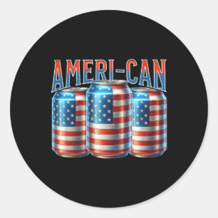 Adesivo Lata de cerveja engraçada americana bandeira patri