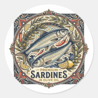 Adesivo Lata de Sardinha Marroquina Vintage Retro Costeiro