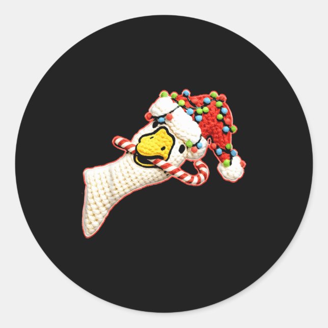 Adesivo Latch Hook Faux Yarn Funny Goose Christmas Crochet (Frente)