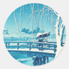 Adesivo Late Snow ao longo do rio Edo hui kawase arte de i
