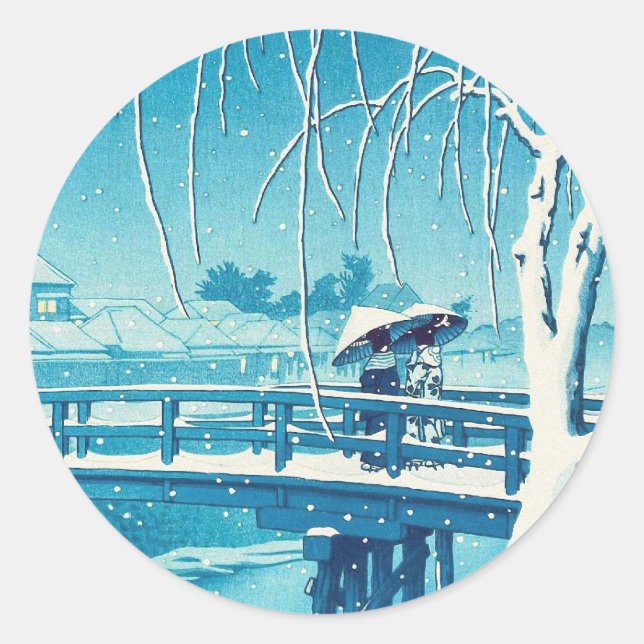 Adesivo Late Snow ao longo do rio Edo hui kawase arte de i (Frente)