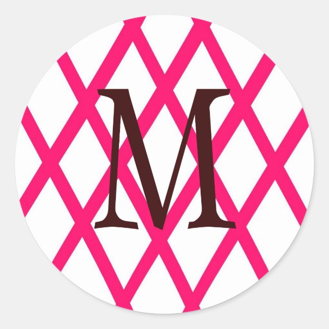 Adesivo Latice Moderno Monograma a Rosa (Frente)