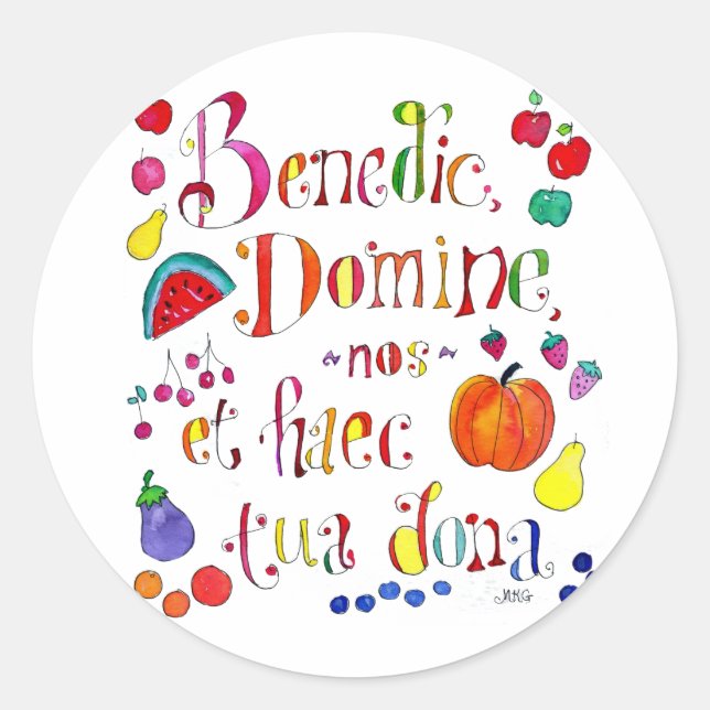 Adesivo Latim Gratidão oração Orador - Abençoe-nos Senhor (Frente)