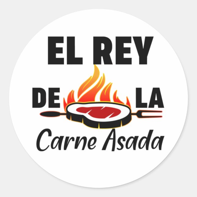 Adesivo Latino Pai El Rey de la Carne Asada (Frente)