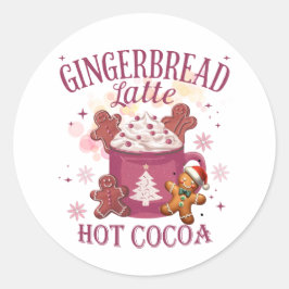 Adesivo Latte de gengibre quente de chocolate natal