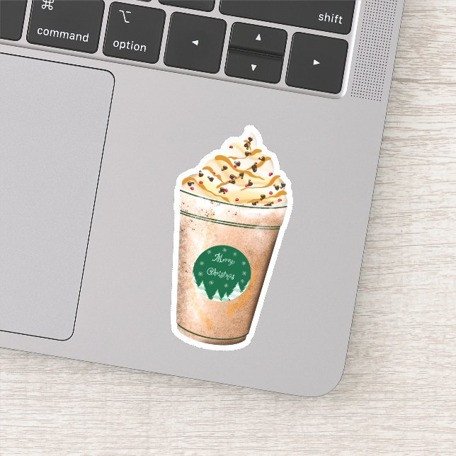 Adesivo Latte Natalício com Canelado de Caramelo (Detalhe)