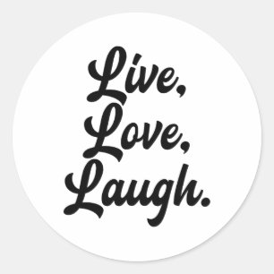 Adesivo Laugh Love Live Retro Meditação Mindful Positivivi