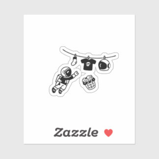 Adesivo “Laundry Day in Space Minimal Cosmic Humor Design"