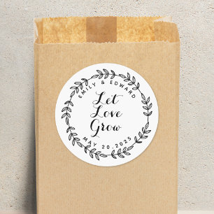 Adesivo Laurel Wreath Deixe O Amor Crescer Favor Do Casame