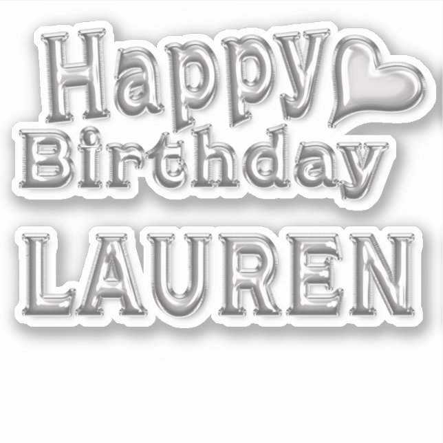 Adesivo Lauren Happy Birthday silver Aufkleber Sticker (Frente)