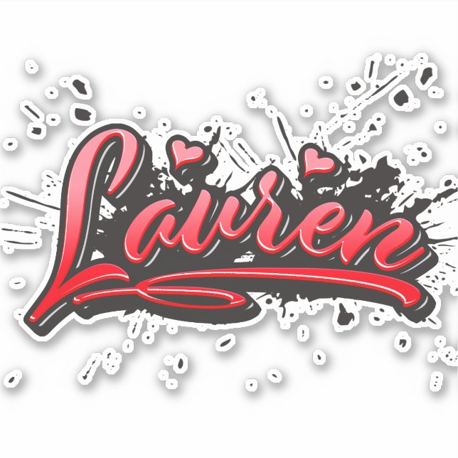 Adesivo Lauren red Heart Graffiti Aufkleber Sticker (Frente)