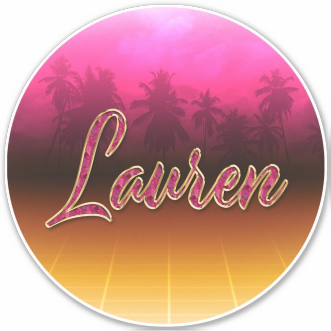 Adesivo Lauren Vorname Name golden pink Aufkleber Sticker (Frente)