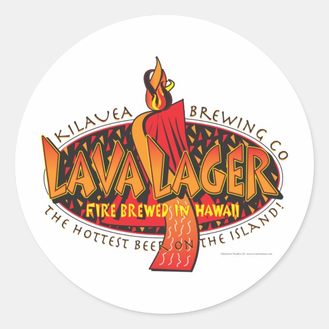 Adesivo Lava Lager Hawaiian Beer (Frente)