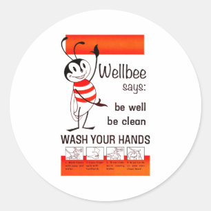 Adesivo LAVAGEM do CDC de Wellbee SEU poster da propaganda