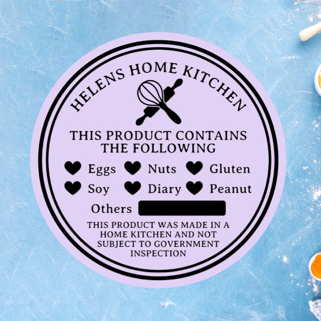 Adesivo Lavanda Alergia Comida Alergia Alergia Vinheta red (Criador carregado)