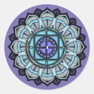 Adesivo Lavanda Aqua Mandala Black White Yin Yang
