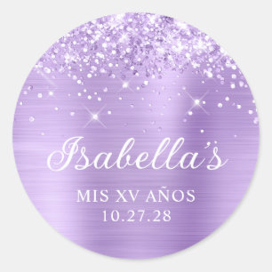 Adesivo Lavanda Brilhante Foil Mis XV Anos