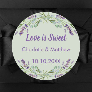 Adesivo Lavanda de casamento eucalipto amor é doce