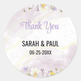 Adesivo Lavanda de flor selvagem e Casamento Floral Amarel