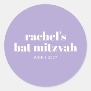 Adesivo Lavanda do Bat Moderno Mitzvah Roxo Personalizado