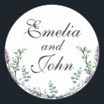 Adesivo Lavanda e Eucalyptus<br><div class="desc">Um design elegante e vintage com eucalipto e lavanda pintado em cor d'água romântica.</div>