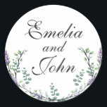Adesivo Lavanda e Eucalyptus<br><div class="desc">Um design elegante e vintage com eucalipto e lavanda pintado em cor d'água romântica.</div>