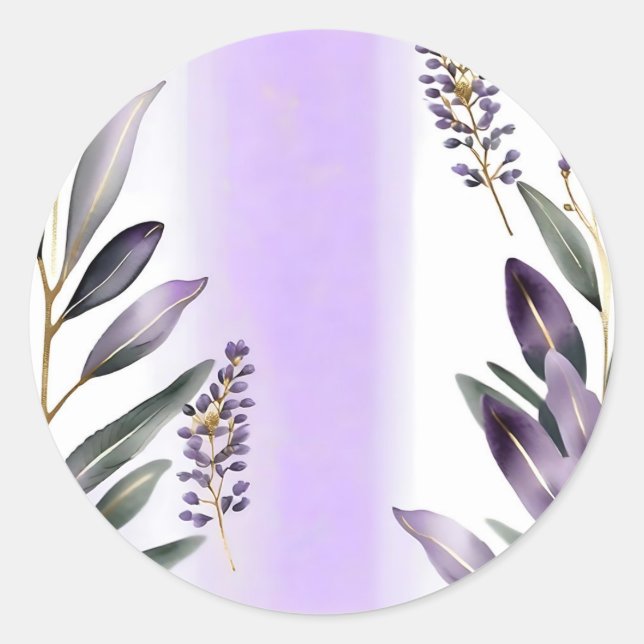 Adesivo Lavanda e Eucalyptus Watercolor (Frente)