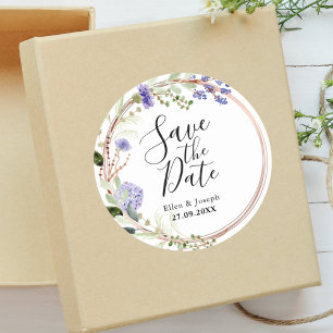 Adesivo Lavanda Elegante Casamento Greenário Salvar a Data