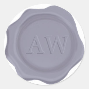 Adesivo Lavanda Elegante Monograma de Casal de Cera
